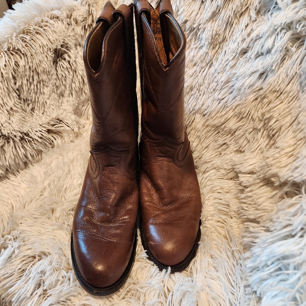 Justin Roper leather boots, Brown, Size 5.5